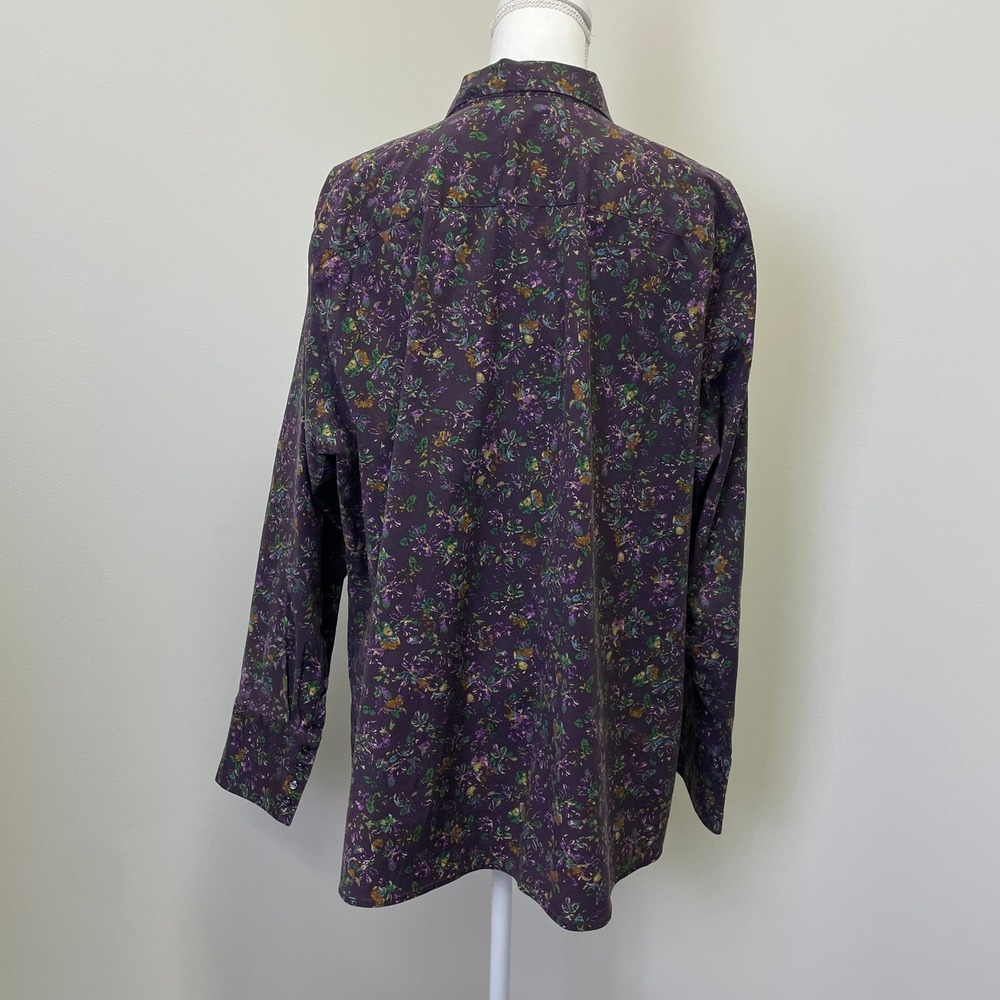Eddie Bauer Purple Floral Stretch Wrinkle Resistant Button Down Shirt 2X - Picture 5 of 16